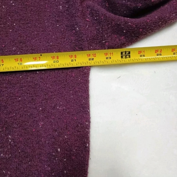 Loft Pullover Turtleneck Purple Speckle Long Sleeve Sweater Soft Stretch Slit S - Picture 5 of 6